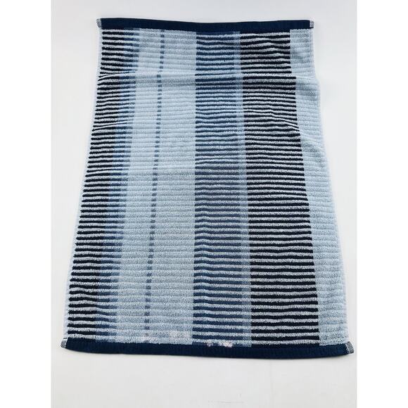 TOMMY HILFIGER Blue Striped Hand Towel Rare Sky Baby Navy Blue Cotton Pakistan - Picture 8 of 10